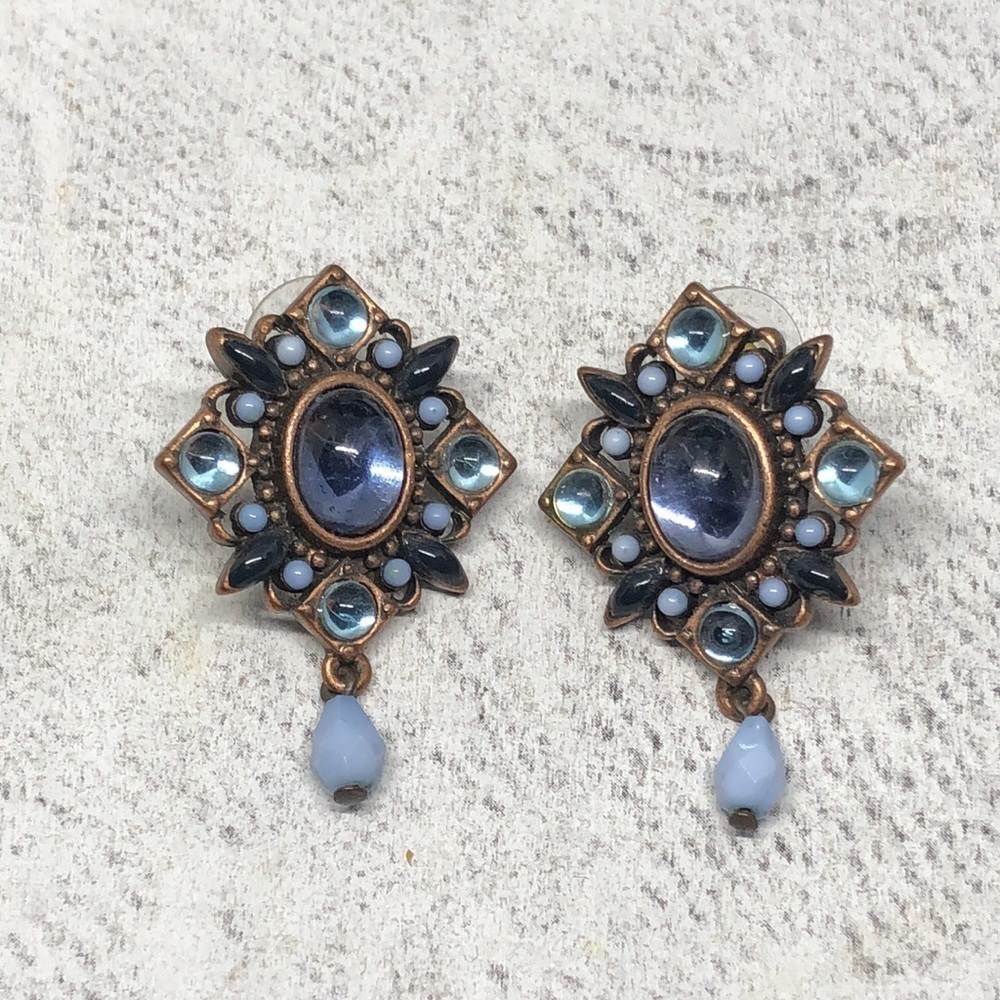 Vintage Avon SP bejeweled dressy dress up costume night out statement earrings.